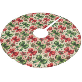 Jupon De Sapin En Polyester Brossé Vintage Noël Étoiles et vaches Motif