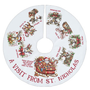 Jupon De Sapin En Polyester Brossé Visite De Saint Nicolas