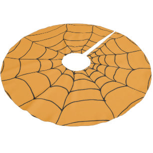 Jupon De Sapin En Polyester Brossé Webwebs d'araignées noires d'Halloween