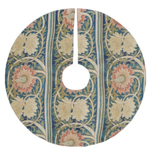 Jupon De Sapin En Polyester Brossé William Morris Fleurs Roses Soie Broderie Antique