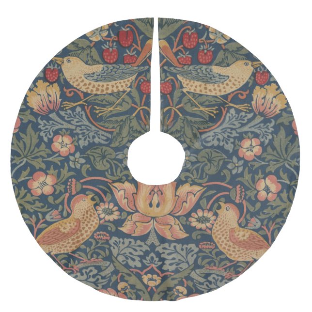 Jupon De Sapin En Polyester Brossé William Morris Fraise Voleurs Oiseaux (Devant)