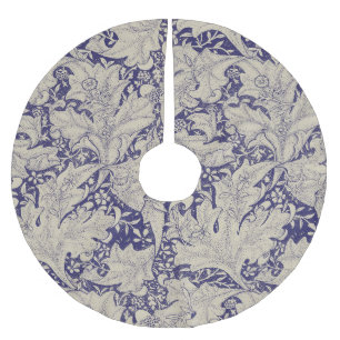 Jupon De Sapin En Polyester Brossé William Morris Motif Giroflée Bleu Antique