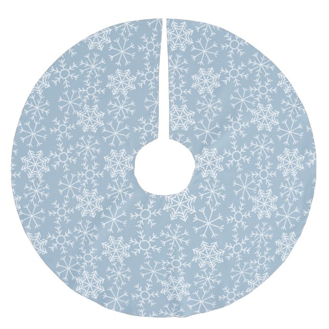 Jupon De Sapin En Polyester Brossé Winter SNOWFLAKES sans couture motif + vos idées (Devant)