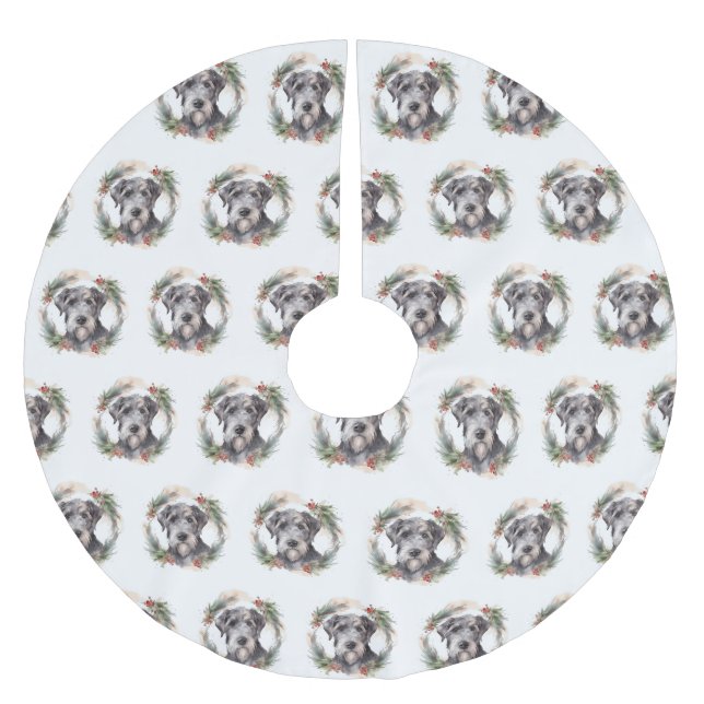 Jupon De Sapin En Polyester Brossé Wolfhound Festive Wreath (Devant)