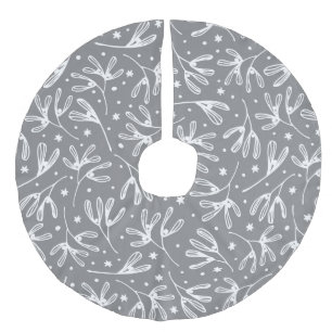 Jupon De Sapin Imitation Lin Élégant Motif gris blanc brillant