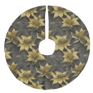 Jupon De Sapin Imitation Lin Élégant rayon Poinsettia plaisir