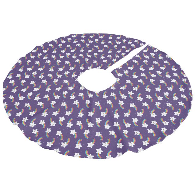 Jupon De Sapin Imitation Lin Jupe Arbre Rainbow Stars (Angle)