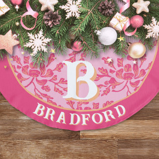 Jupon De Sapin Imitation Lin Winding Peony Woodcut Pink + Orange Personalized