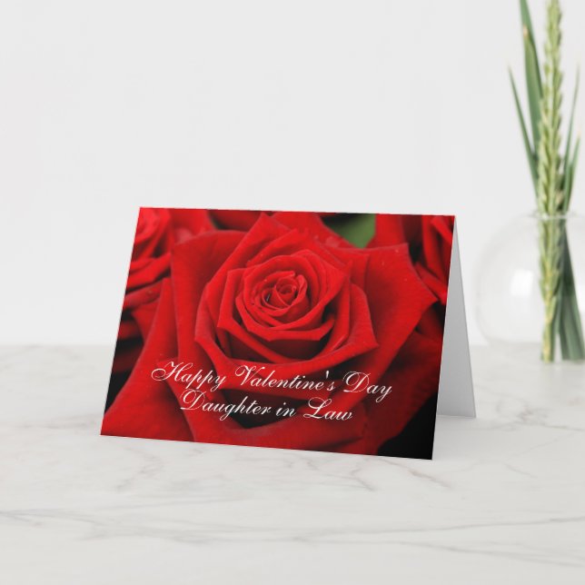 Jura-Tochter Glückliche Valentinstag-Rose Feiertagskarte (Vorderseite)