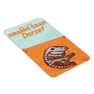 Jurassic Coast Devon Cartoon-Reiseplakat Magnet