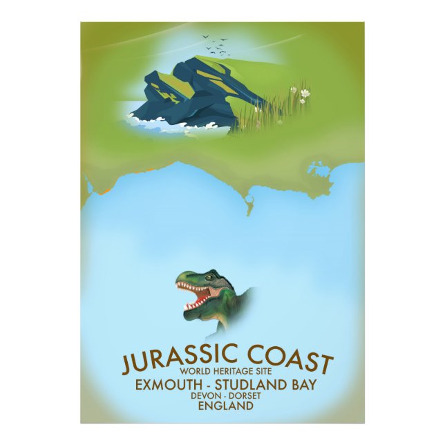 Jurassic Coast England South Coast Travel poster (Devant)