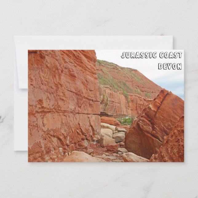 Jurassic Coast red rocks, Devon, England card (Vorderseite)