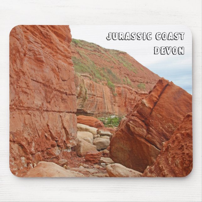 Jurassic Coast red rocks, Devon, England Mousepad (Vorne)