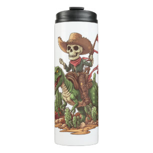 Jurassic Cowboy Skull - Funny Dino Rodeo Thermosbecher