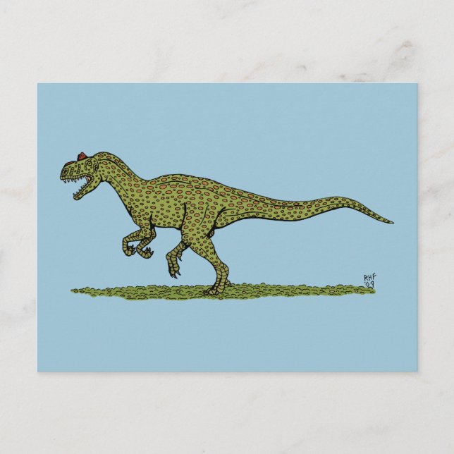 Jurassic Dinosaur Allosaurus Postkarte (Vorderseite)