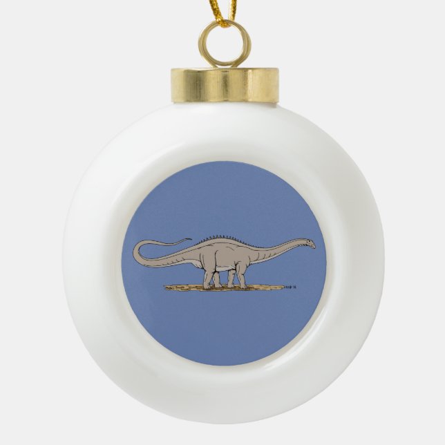 Jurassic Dinosaur Apatosaurus Keramik Kugel-Ornament (Vorderseite)