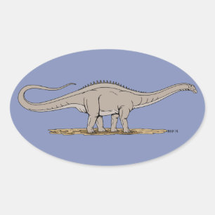 Jurassic Dinosaur Apatosaurus Ovaler Aufkleber