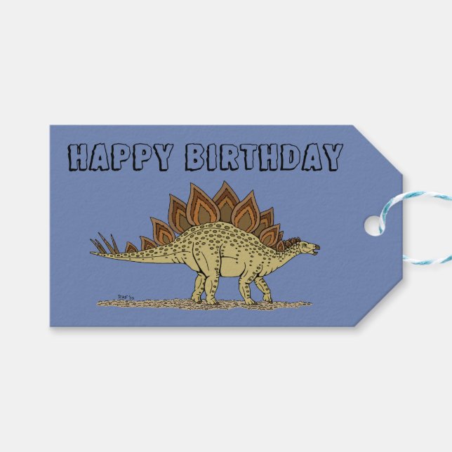 Jurassic Dinosaur Stegosaurus Geschenkanhänger (Vorderseite (Horizontal))