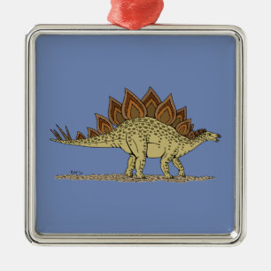 Jurassic Dinosaur Stegosaurus Silbernes Ornament