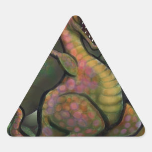 Jurassic Dinosaurier Dreieckiger Aufkleber