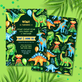 Jurassic Dinosaurier Stomp Chomp und Roar Boy Einladung