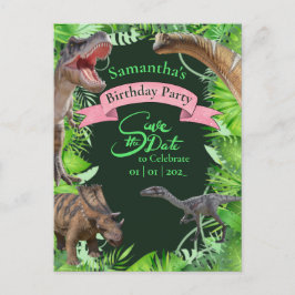 Jurassic Dinosaurs Jungle Girly Postkarte
