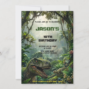 Jurassic Dschungel T-Rex Prähistorische Welt Abent Einladung