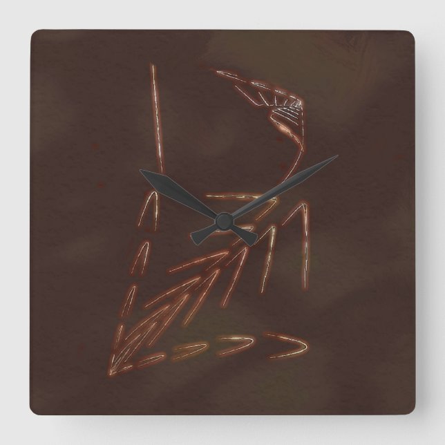 Jurassic Fossil Quadratische Wanduhr (Vorderseite)