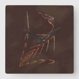 Jurassic Fossil Quadratische Wanduhr