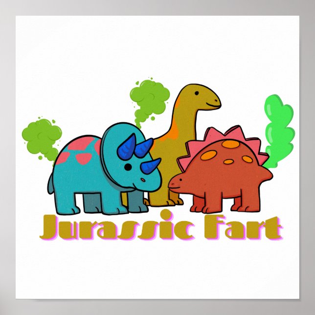 Jurassic Furz Dinosaur Poster (Vorne)