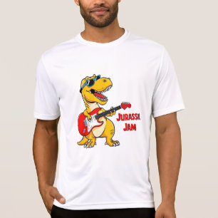 Jurassic Jam: Gitarre spielt Dinosaurier-T - Shirt