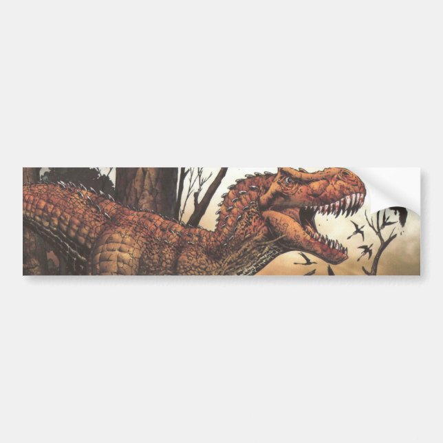 Jurassic Journey: Dinosaurier in seinem natürliche Autoaufkleber (Vorne)