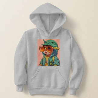 "Jurassic Joy: Kids' Dinosaur Design Hoodie