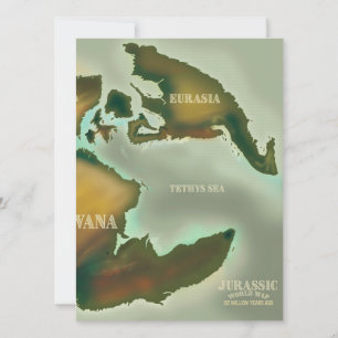 Jurassic Karte Vintage Reiseposter.