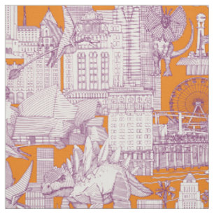 Jurassic LA toile lila Satsuma Stoff