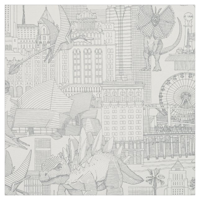 Jurassic LA toile silberne Perle Stoff (Muster)