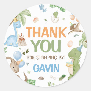 Jurassic Niedlich Dinosaur Geburtstagsparty Runder Aufkleber