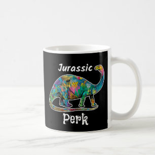 Jurassic Perk Farbiger Dinosaurier Schwarz Kaffeetasse