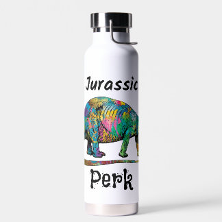 Jurassic Perk Farbiger Dinosaurier Weiß Trinkflasche