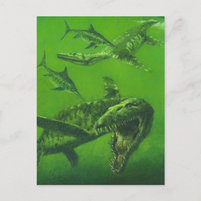 Jurassic Pliosaur Postcard Postkarte (Vorderseite)