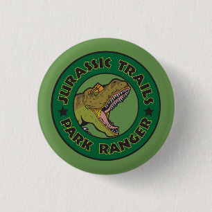 Jurassische Wanderwege Park Ranger T - Shirt Button