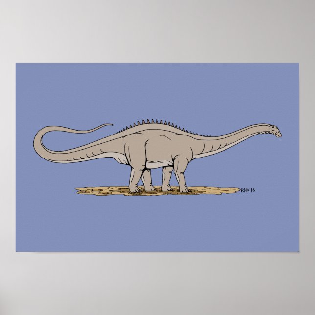 Jurassischer Dinosaurier Apatosaurus Poster (Vorne)