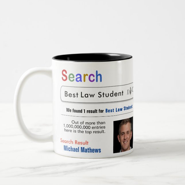Jurastudentin Funny Custom Best Search Geschenk Ta Zweifarbige Tasse (Links)