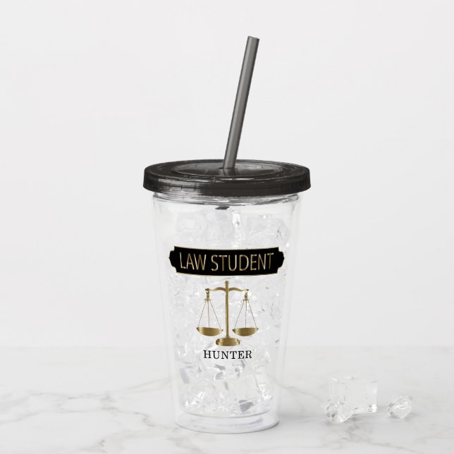 Jurastudentin - personalisieren acryltrinkbecher (Rückseite Ice)