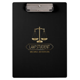 Jurastudentin - Schwarz und Gold Klemmbrett