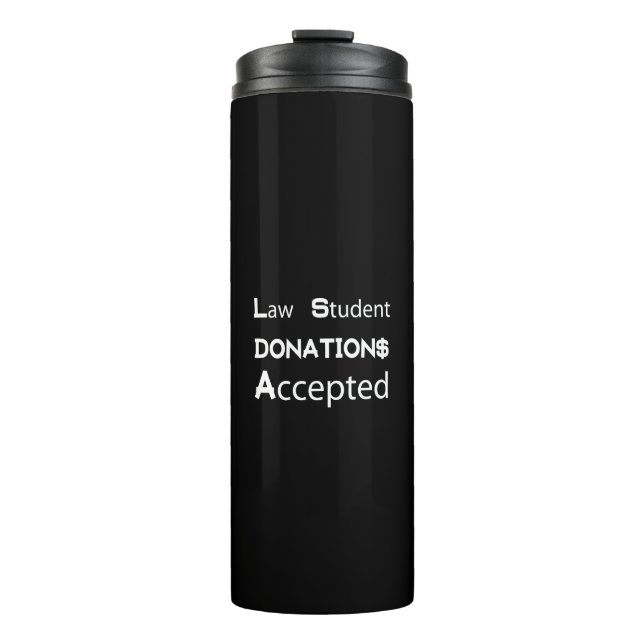 Jurastudentische Spenden akzeptiert Thermosbecher (Vorderseite)