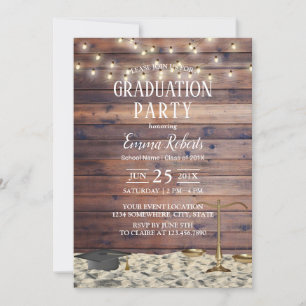 Jurastudium Rustic Beach Graduation Party Einladung