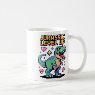 Juric Level Up Pixel Dinosaur Retro Gamer 1  Kaffeetasse