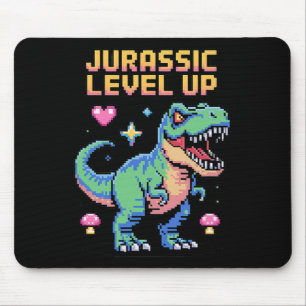Juric Level Up Pixel Dinosaur Retro Gamer 1  Mousepad