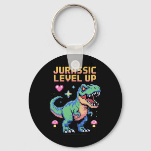 Juric Level Up Pixel Dinosaur Retro Gamer 1  Schlüsselanhänger